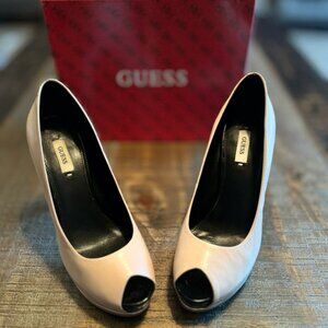 GUESS Pumps Black Honora 2 Style Size 7.5 Medium LightNatural Leather Color